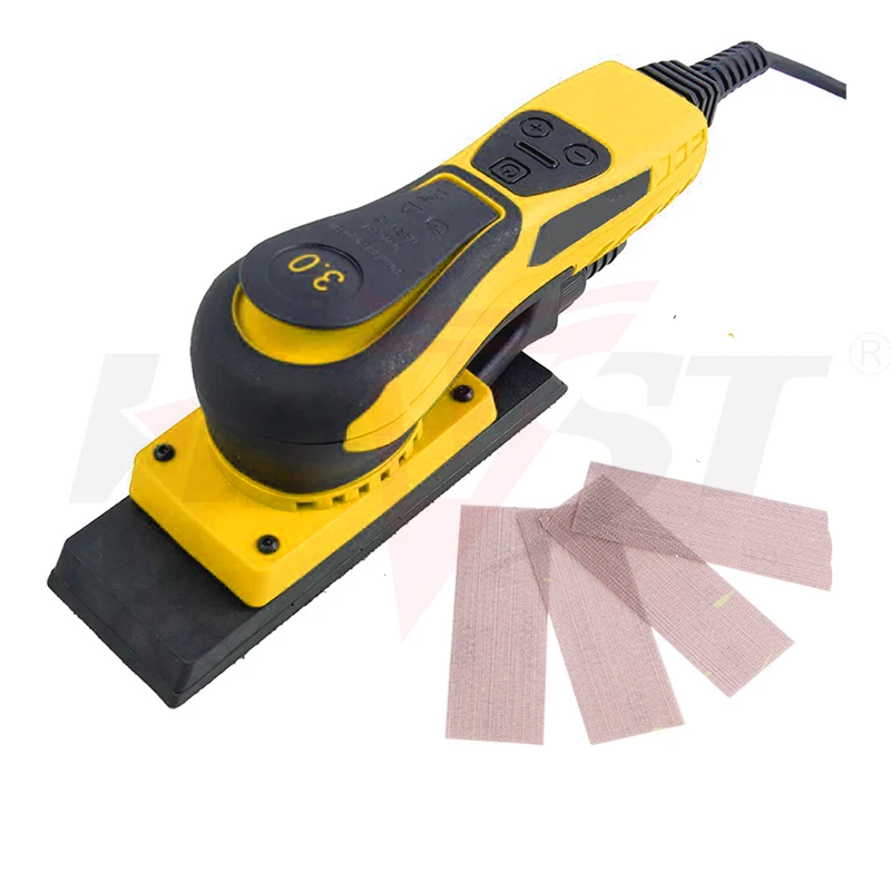 HYVST Electric Square Brushless Random Orbital Sander Corded concrete Orbital grinder for Woodworking Drywall Sanding Polishing