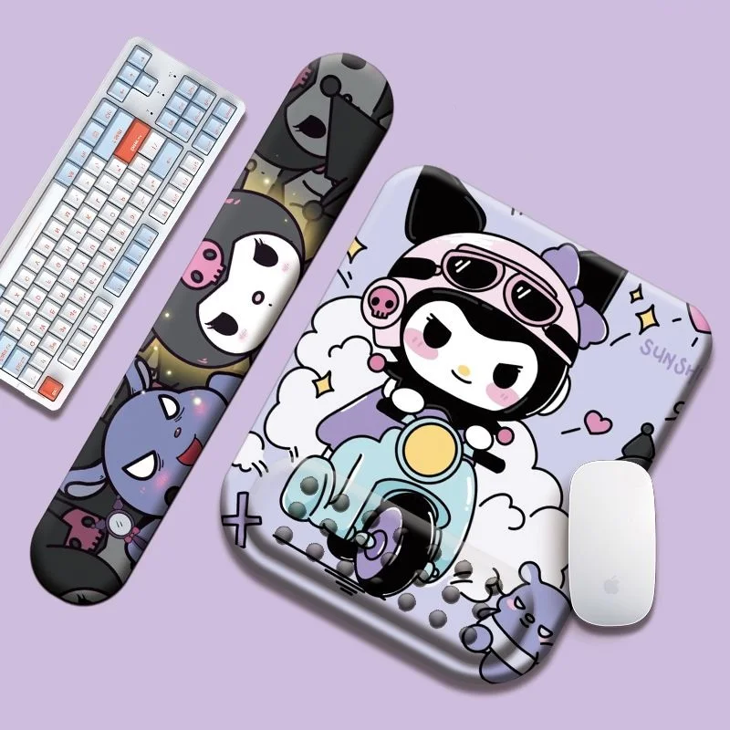 Sanrios Cute Kuromi Wrist Guards Mouse Hand Rest Cartoon Girls Study Office Silicone Soft Small Non Slip Computer Wrist Pillow