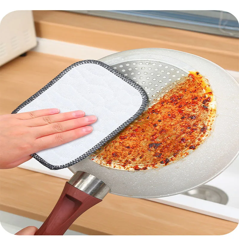 

5pcs 10pcs Steel Wire Dishwashing Cloth Double-layer Thick Non Greasy Kitchen Dish Pot Washdishing Cloths Towel Clean Tools