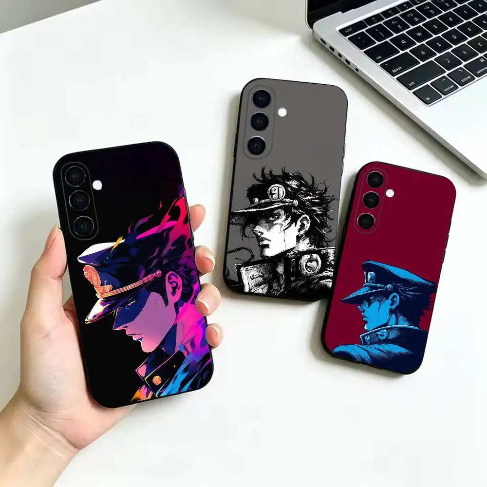 Jotaro Kujo Soft Black Cover, Fit for Samsung Galaxy A02S,A12,A22,A32,A42,A52,A21S,A31,A41,A51,A71,A72,A73,A30S