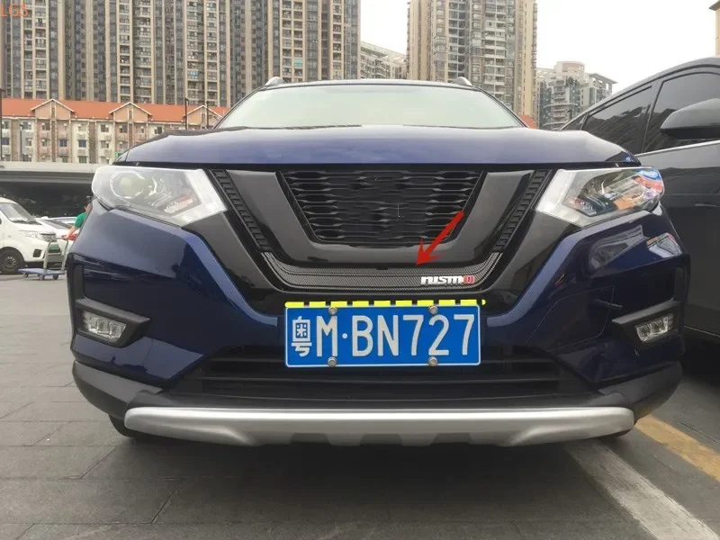 For Nissan X-Trail 2017-2020 Front grille Decoration strip Scratch and insect protection Car styling