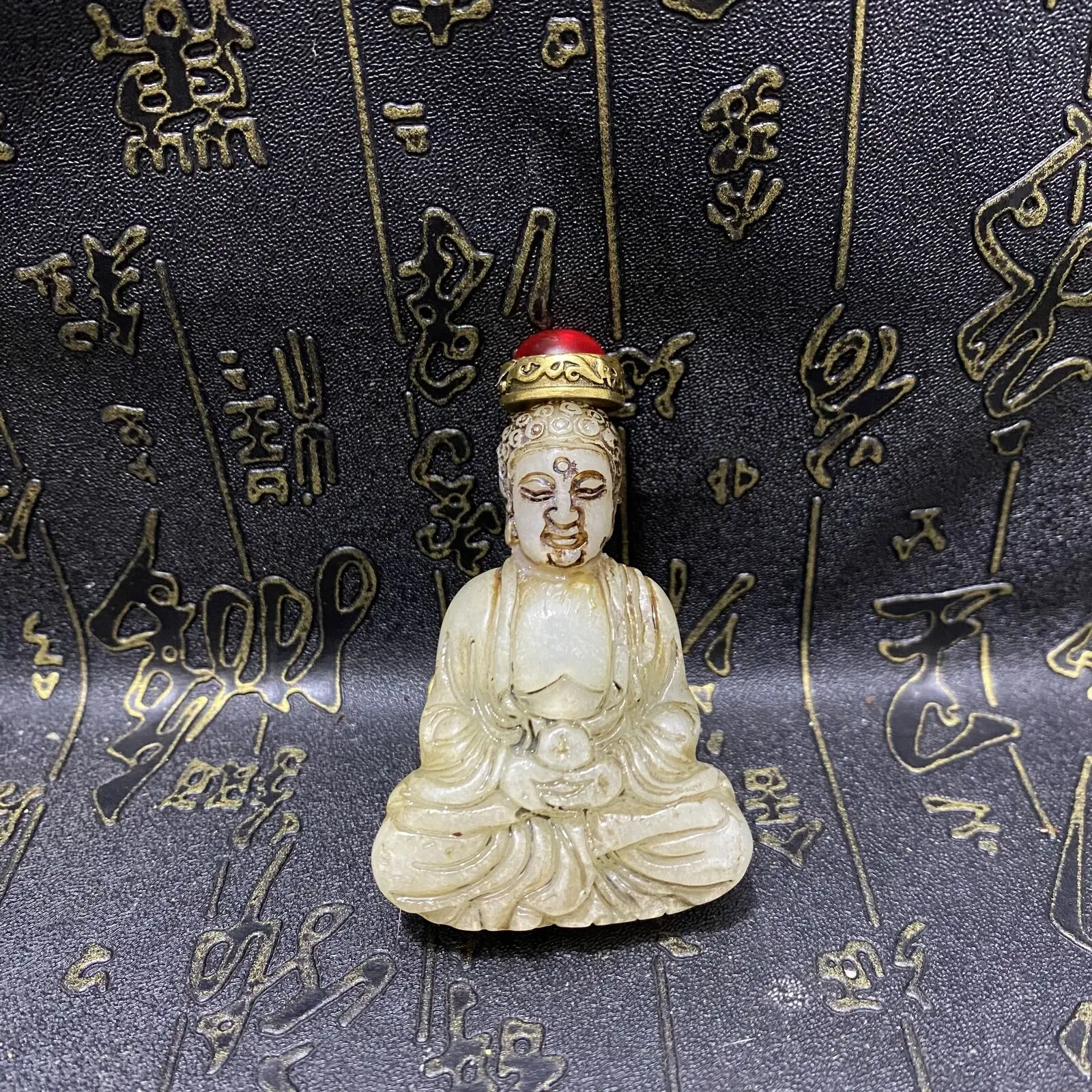 Old Chinese Natural Hetian Jade Hand-carved Exquisite  Pendants , Snuff Bottle