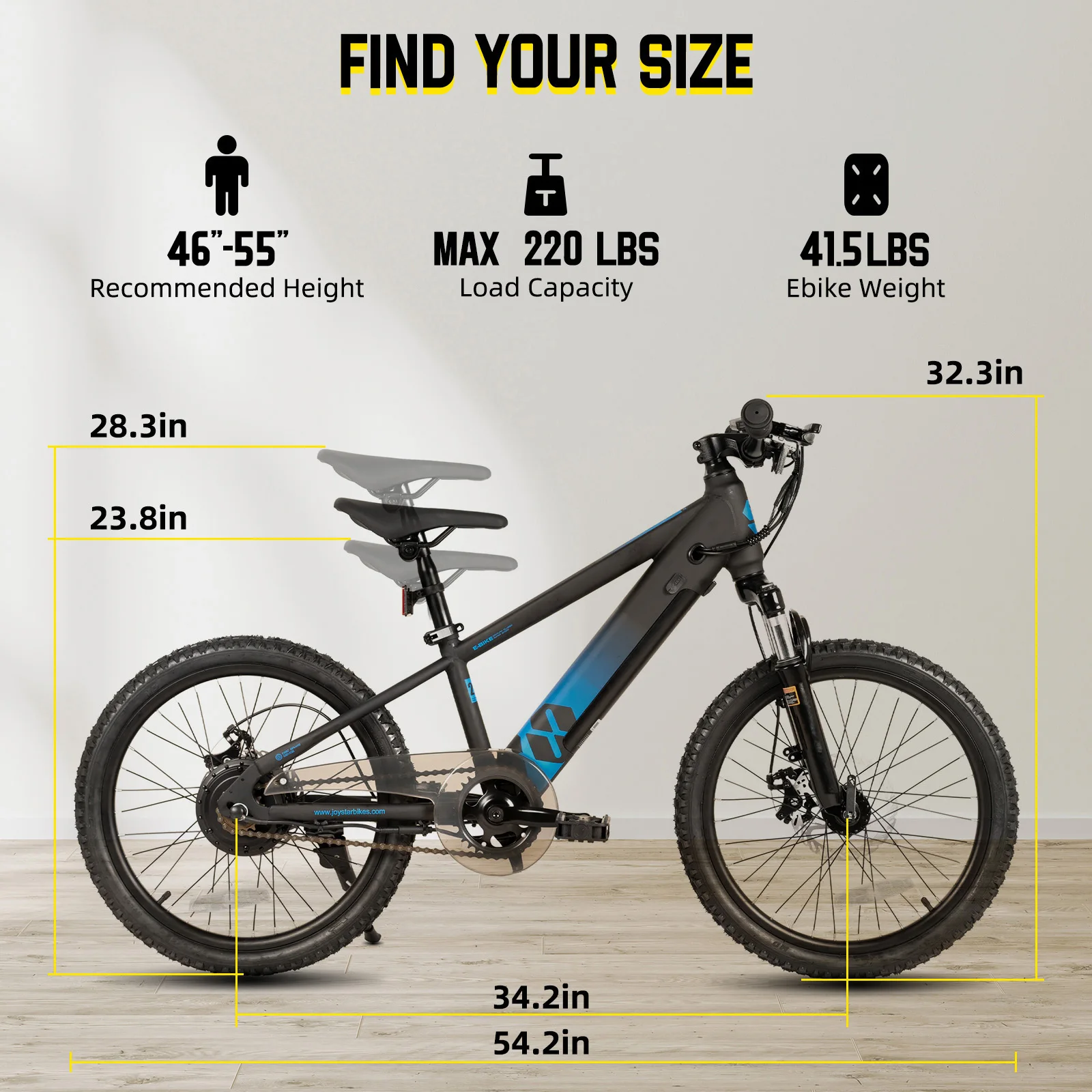 JOYSTAR Electric Mountain Bike for Kids 20"  Boys Girls Teens Ages 7+ with Removable Battery 250W Motor And Disc Brakes image 11