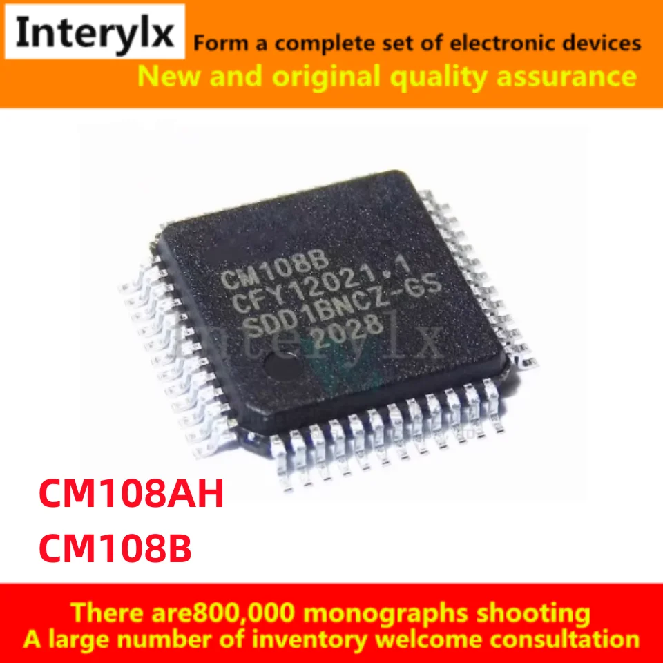 5Pcs/Lot New Original CM108 CM108AH CM108B LQFP48 USB Sound Card Decoding SMD IC