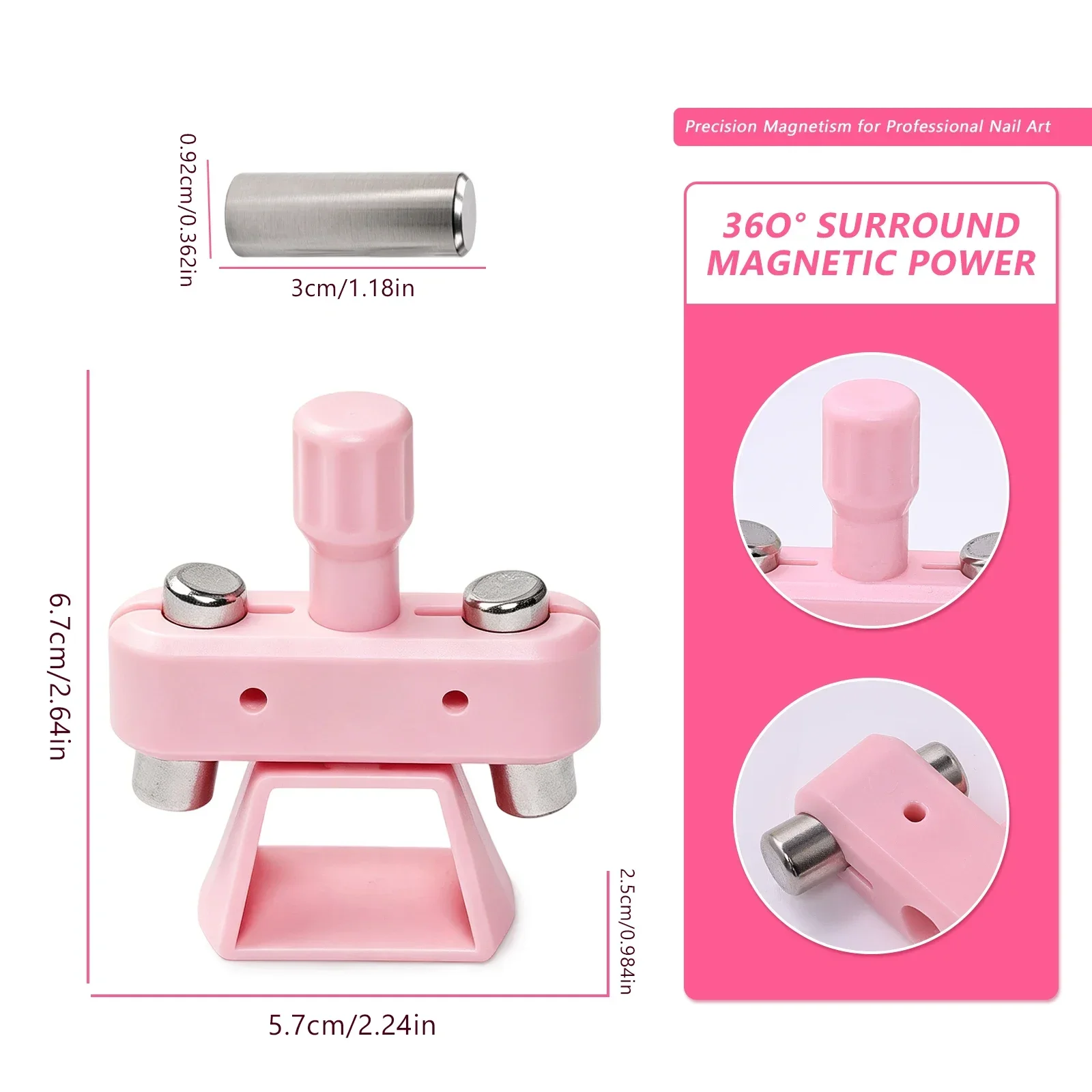 Leistungsstarker automatischer Katzenaugen-Magnet mit drehbarem Design, breiten Lichtperlen und Glasperlen-Effekt für Nagelkunst und Gel-Nagellack. – Detail 35