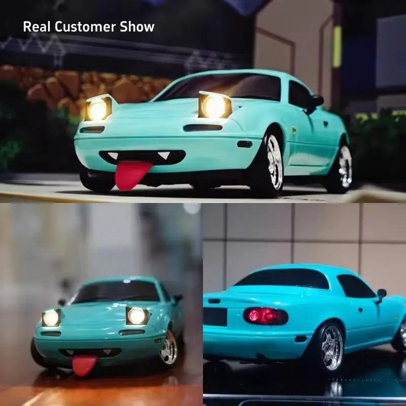 New1:18 Adorable Mx-5 Miata Rx7 Rc Drift Car 2.4g Esp Gyro Flip-Up Light Full Scale Remote Control Toy Car Kid Adult Xmas Gift