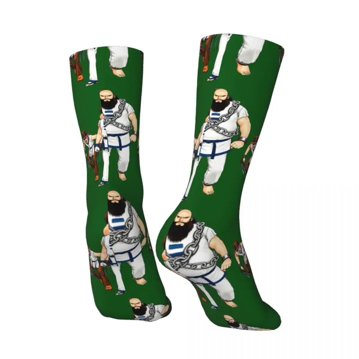 Funny Crazy Sock for Men Big Hammer Hip Hop Harajuku Arcade Game Fun Little Game KOF Happy Seamless Pattern Printed Sock