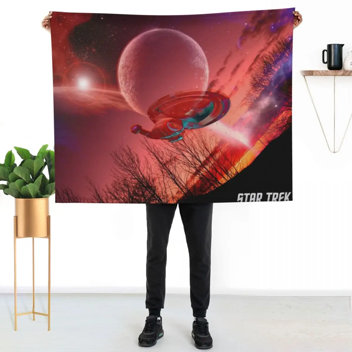 Manta de Sherpa Suave con Diseño de la Nave Espacial Voyager de Star Trek, Manta Cálida para el Invierno