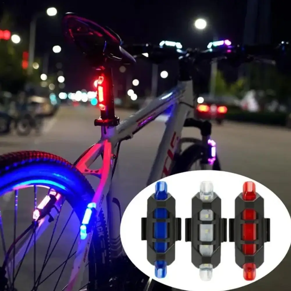 Bicycle Rear Light Waterproof USB Rechargeable LED Safety Warning Lamp Bike Flashing Accessories Night Riding Cycling Taillight