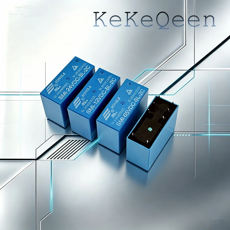 Power Relays SMI-05VDC-SL-2C SMI-12VDC-SL-2C SMI-24VDC-SL-2C 5V 12V 24V 5A 250VAC/30VDC 8PINS A Group of Normally Open New