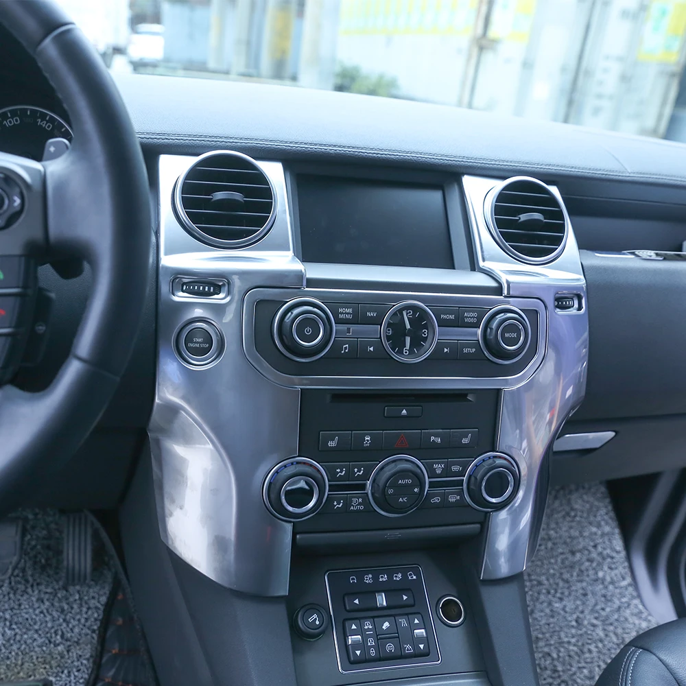 

2 шт. для Land Rover Discovery 4 LR4, аксессуары из АБС-пластика, центральная консоль, розетка переменного тока, накладка для LHD, серебристая