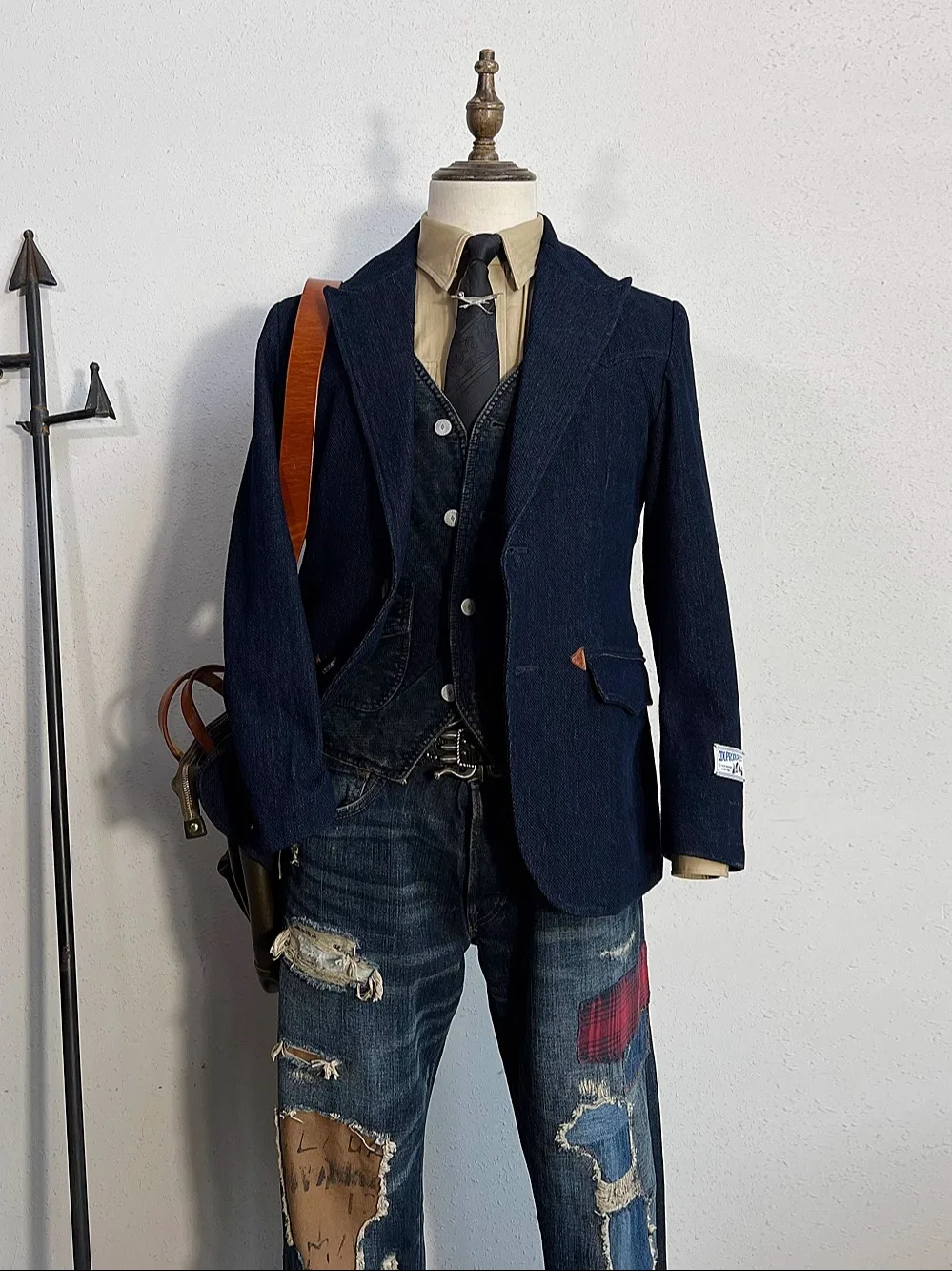 Jas Kasual Pria Tailor Brando American Vintage Heavyweight Sashiko Era 1920-an