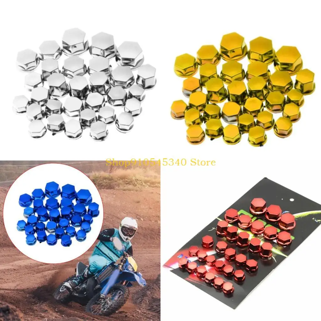 U2JA Motorcycle Screw Protective Bolt Caps 30Pcs Exterior Decoration Protecting Cover Motorcycle Modification Tool