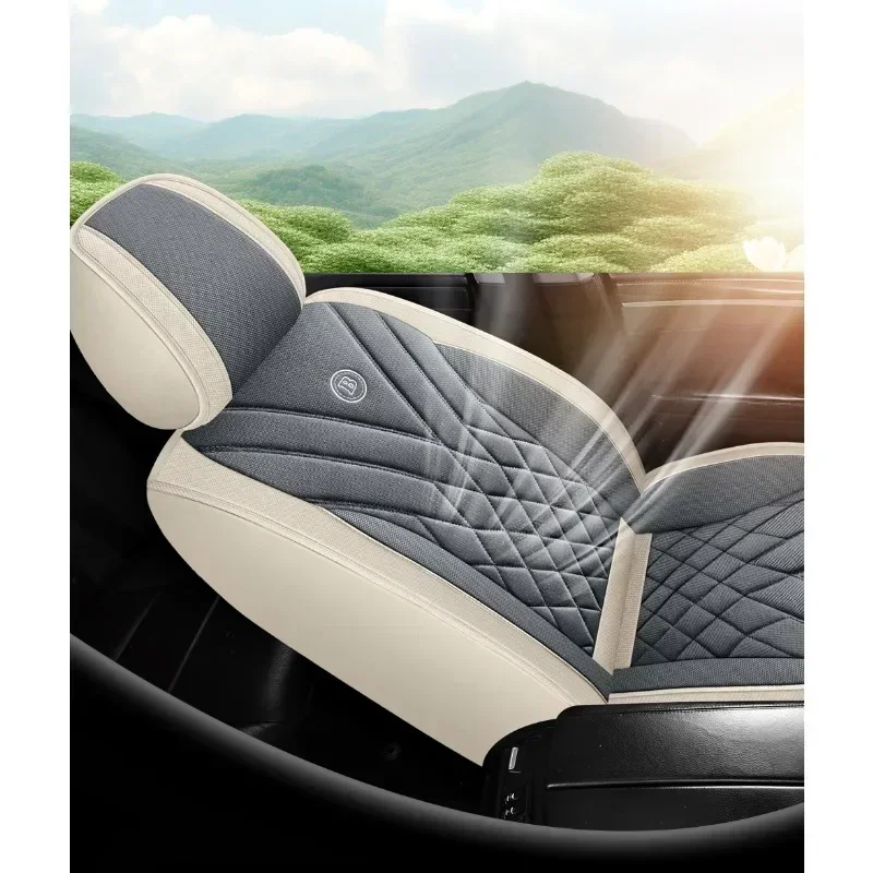 Universal Style Full Coverage Flax Car Seat Cover for Bmw i3 i4 i5 i7 ix3 ix ix1 i8 Car Accessories