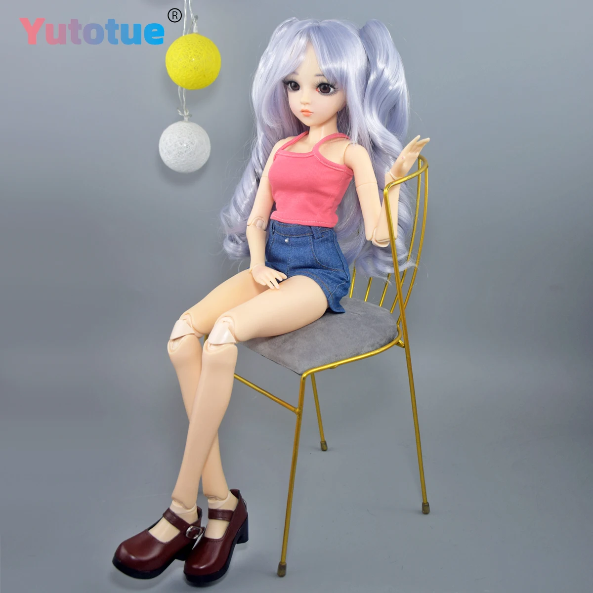 YUTOTUE 60cm Height Girl Doll Fashion Clothes Shoes Wig Set 1/3 BJD Doll Toy Kids Gift Lifelike