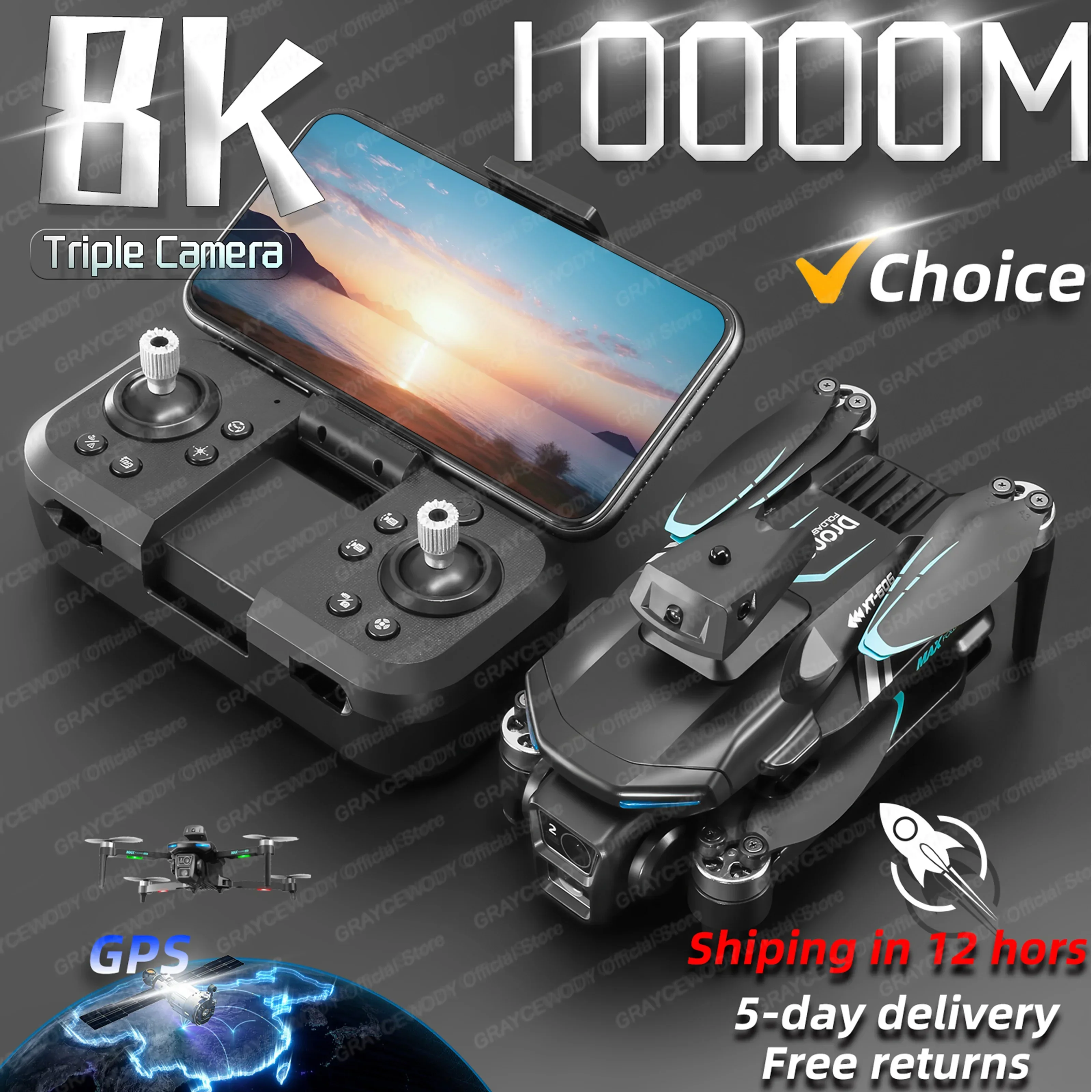 New XT606 drone 4K HD camera obstacle avoidance aerial photography optical flow foldable quadcopter