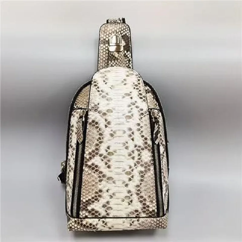 

2025 Natural snake skin men chest bag,handbag, shoulder bag PDD004