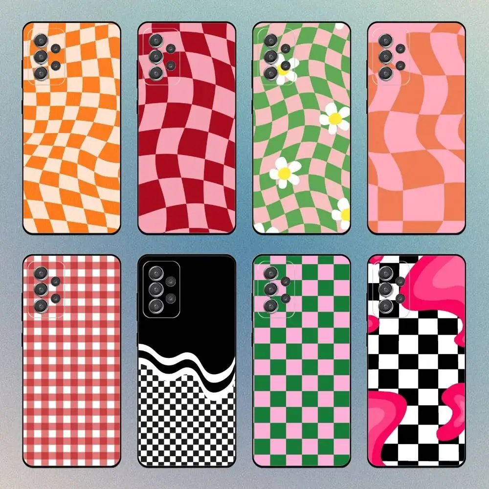 

The Art Checkerboard Phone Case For Samsung S25,S24,S21,S22,S23,S30,Ultra,S20 Black Soft Case