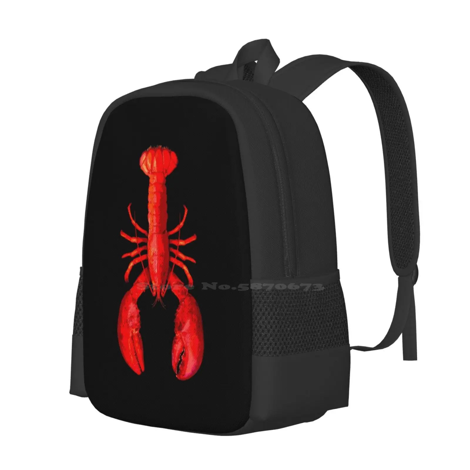 Lobster Hot Sale Schoolbag Backpack Fashion Bags Red Lobster Fish Seafood Ocean Animal Claws Dangerous