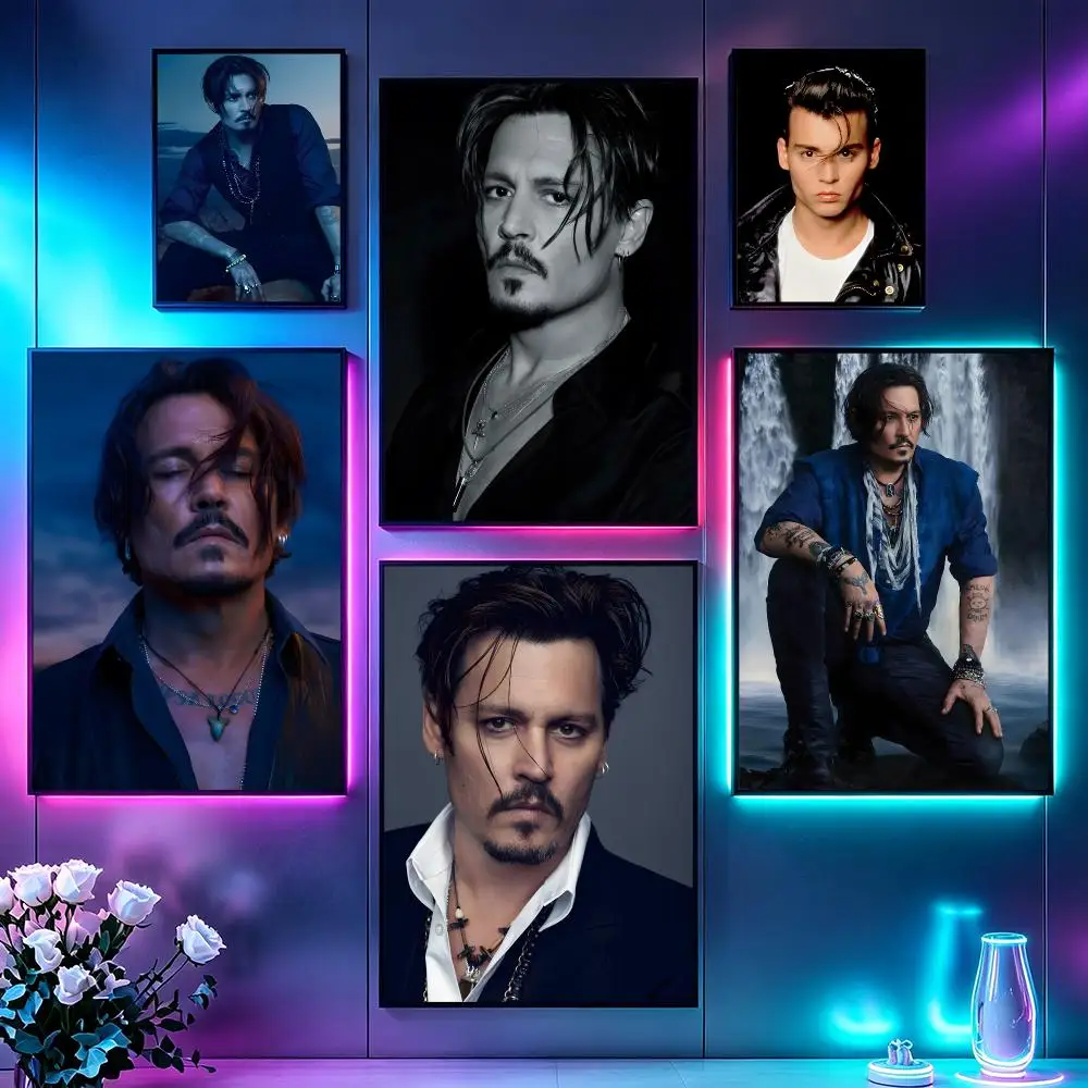 Celebrity Johnny DeppS Poster Poster Sci Fi Cyberpunk HD Self Adhesive Wall Print Futuristic Home Game Room Decor Gift