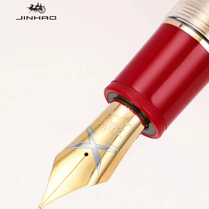 Jinhao 1935 tiandao caneta tinteiro vermelho/verde clipe de guitarra de luxo f/m espada tinta nib canetas de escrita material escolar de escritório papelaria