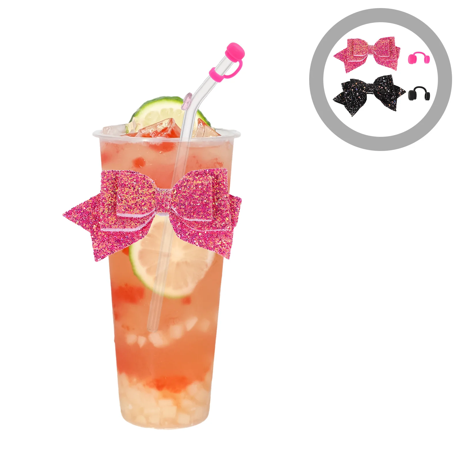 

2Sets Cute Silicone Straw Covers Bow Topper for Coffee Tumbler Dust-Proof Reusable Straw Protector Small Tumbler Accessories