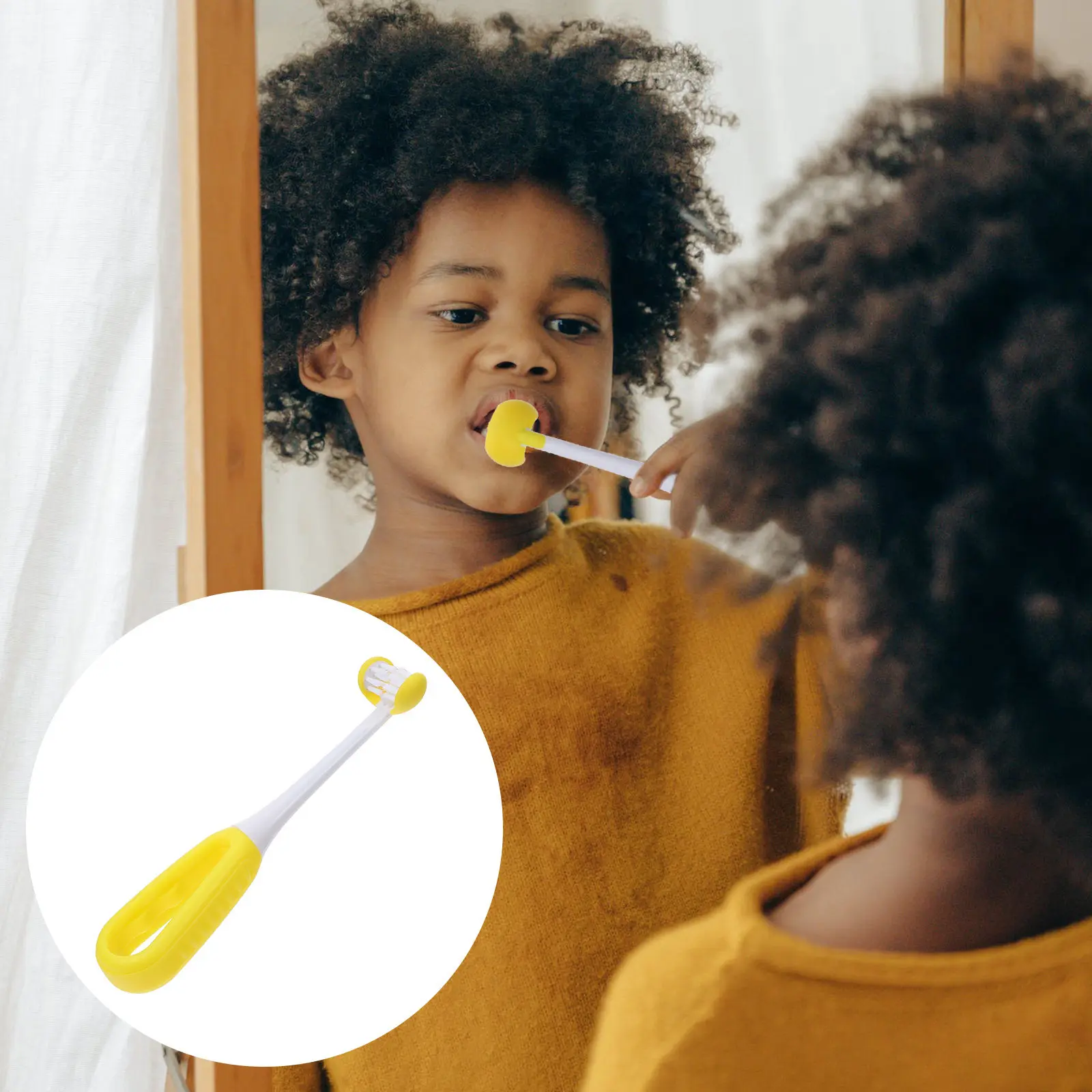 

1 шт. Детская U-образная зубная щетка с безопасной гибкой ручкой, маленького размера, с нескользящим дизайном, ручная, с мягкой щетиной, для обучения уходу за полостью рта