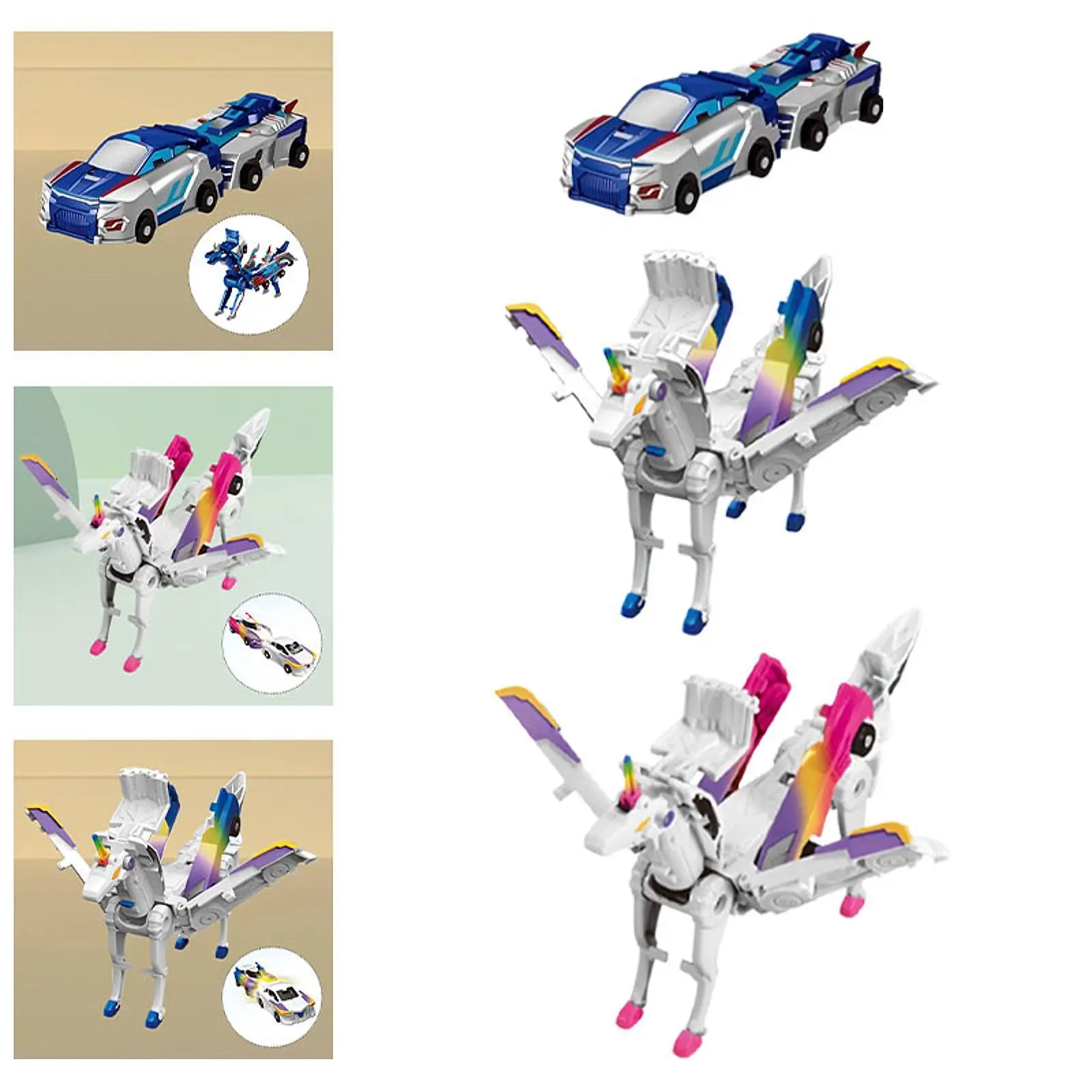 ชุดของเล่นรถแปลงร่าง 2 คัน ของเล่นเสริมพัฒนาการแบบพกพา หุ่นยนต์แปลงร่าง ชุดรถแปลงร่างหุ่นยนต์สำหรับเด็ก