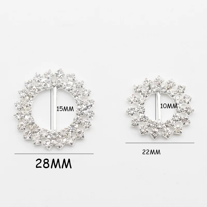 5pcs Round Sun Flower Silver Crystal Rhinestone Buckle Damond Buckle Wedding Supplies For Gift Box Ribbon Packaging Decoration