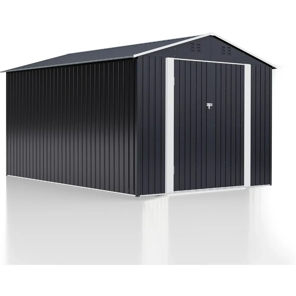 

Storage Shed Outdoor，Metal Garden Shed with Updated Frame Structure, Tool Sheds for Backyard Garden Patio Lawn