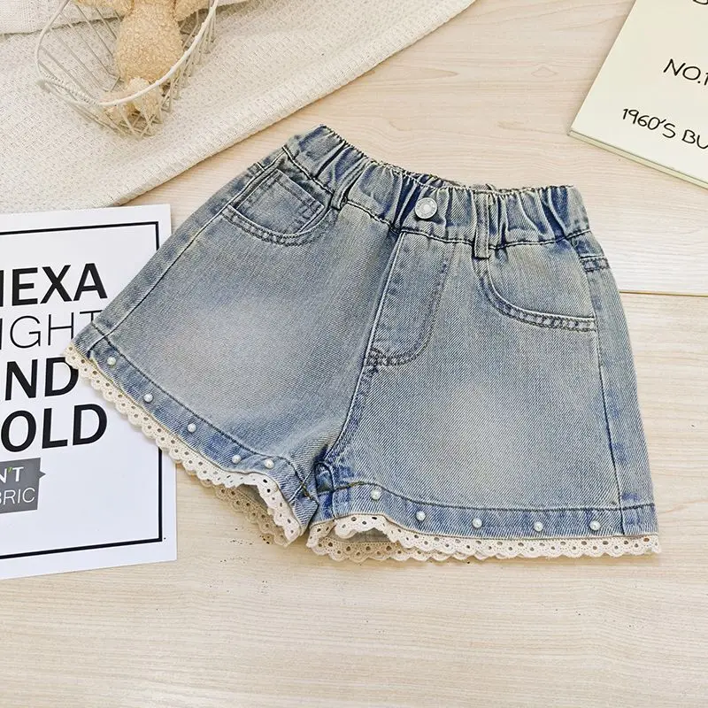 여아 패션 데님 반바지 2025 여름 한국 아동 데님 핫팬츠 중대형 어린이