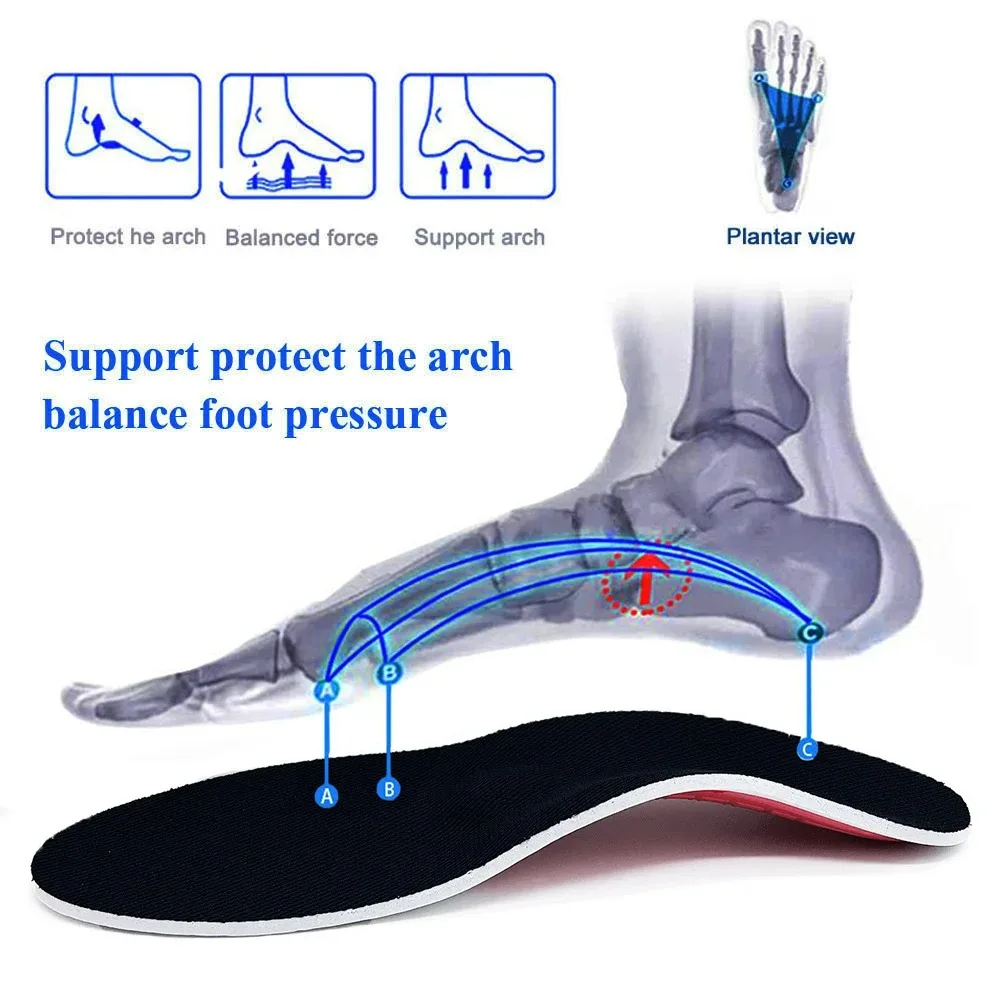 1Pcs Orthotic Insole Arch Support Flatfoot Orthopedic Insoles Feet Ease Pressure of Air Movement Damping Cushion Padding Insole