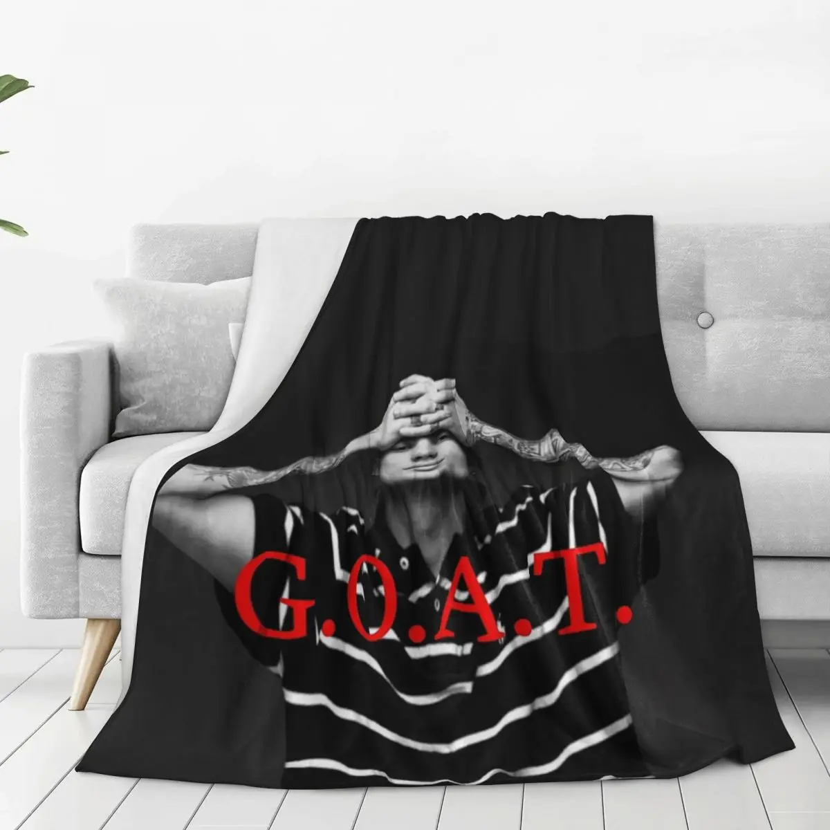 Kerser Rapper Goat Eshay Blanket Fleece Warm Sofa Throw Blankets For Home Bedroom Outdoor Throws Bedspread Quilt