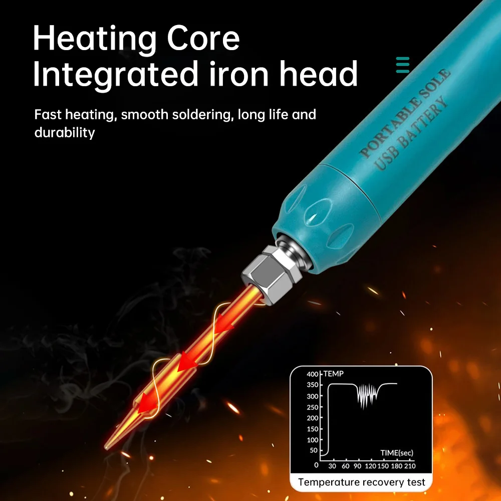 Upgraded USB Digital Soldering Iron Kit 800mah Battery Portable Temperature Adjustable Type-C interface Mini Soldering Iron