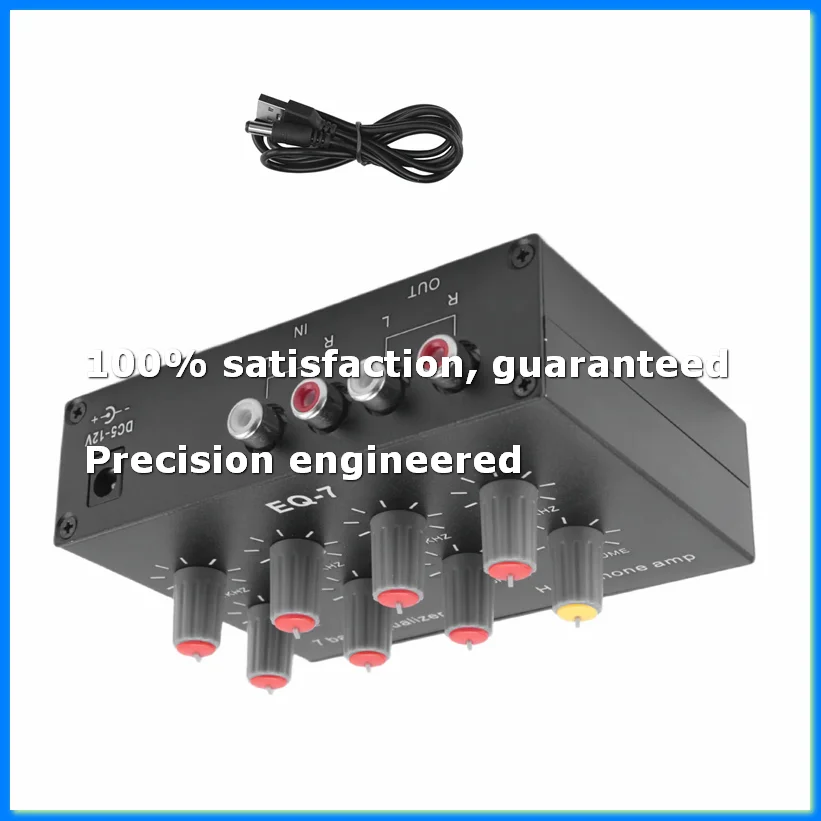 EQ-7 Car Audio Headset Amplifier 7-Band EQ Equalizer 2 Channel Digital Sound Equalizer-A22U