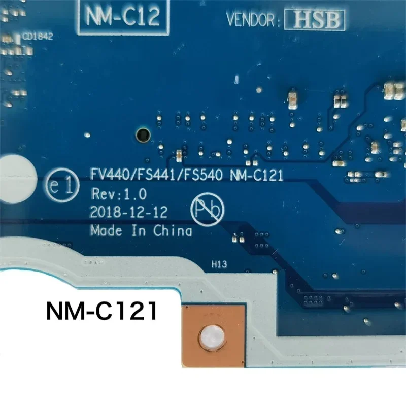 For Lenovo S145-14IWL Laptop Motherboard FV440 FS441 FS540 NM-C121 Mainboard 100% Tested OK Fully Work Free Shipping