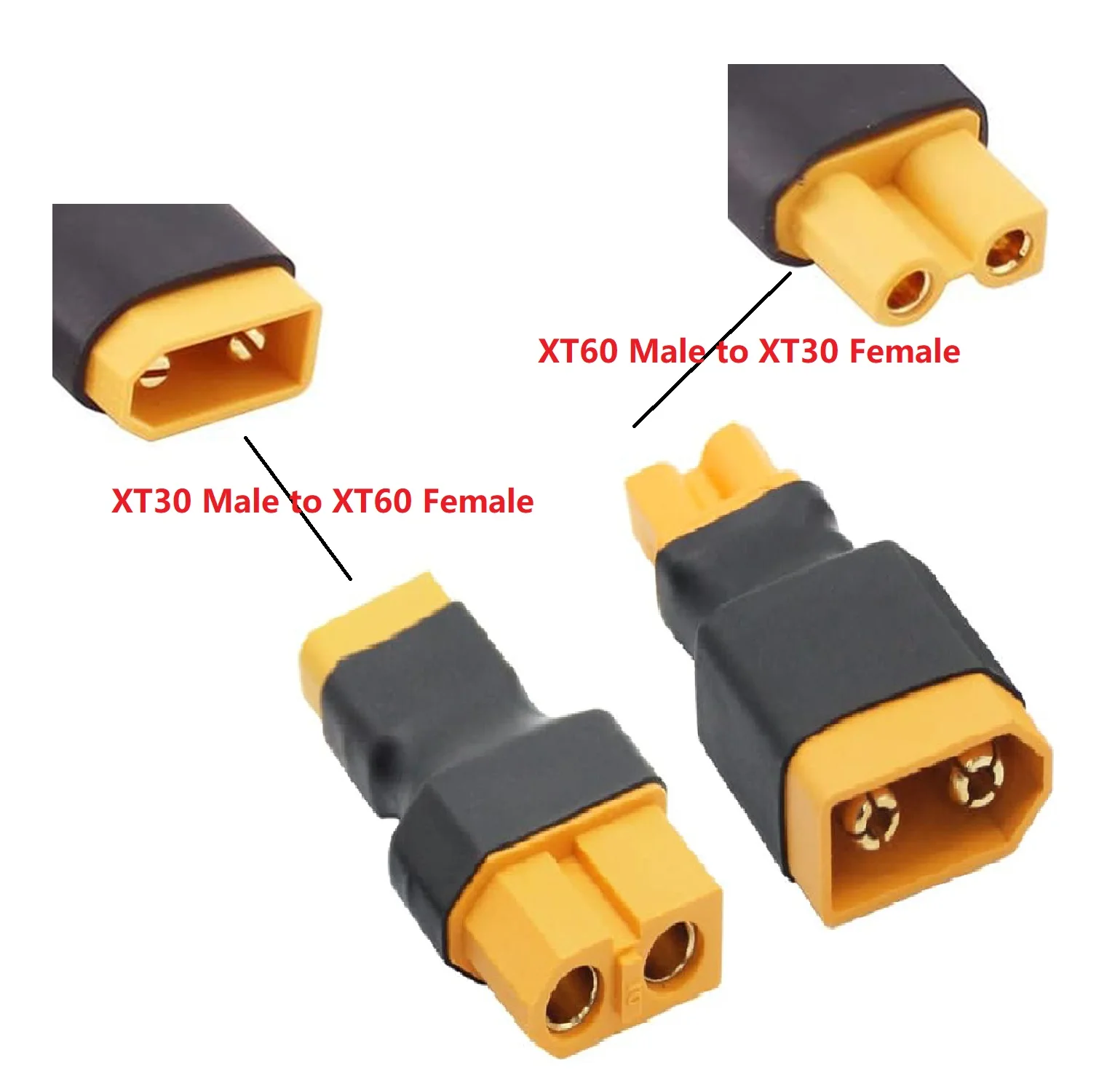 

DIY Accessories XT60 To XT30 Converter Connector Replacement Parallel Connector For RC Helicopter LiPo Battery Plug