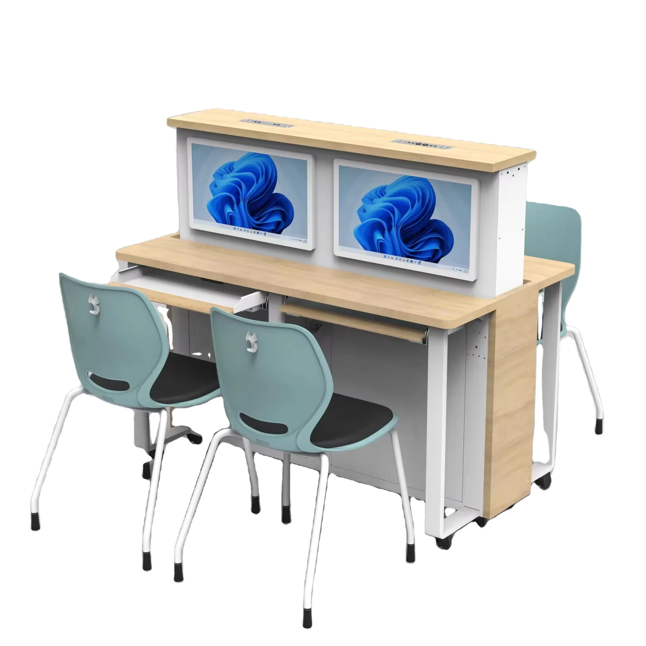 Smart Classroom Furniture School Table Student's Computer Desk University Educational Equipment Desk Chair