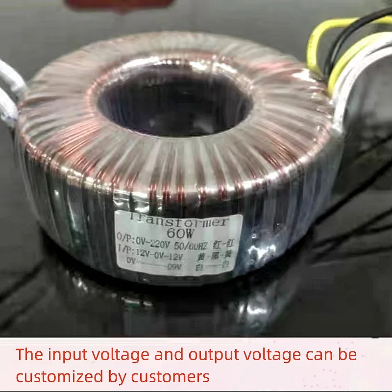 Customized 60W input 110V 220V 230V output 9V 12V 15V 17V 24V audio toroidal transformer for audio amplifier