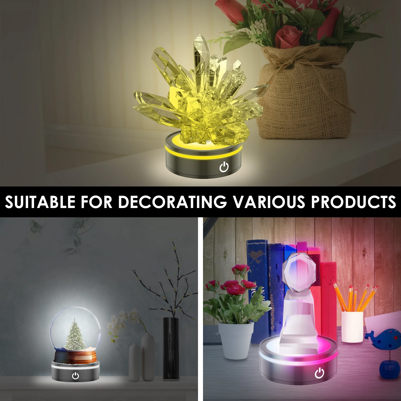 Led Light Base Touch Control Licht Display Base 6 Verlichtingsmodi Led Display Base 2 Power Supply Modi Led Lamp Base Flat Led