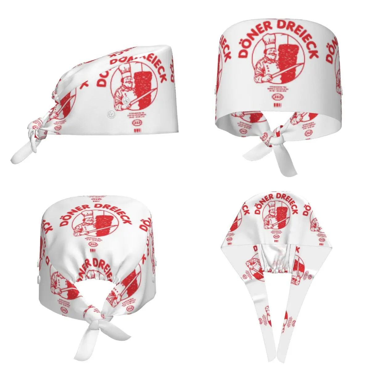 Doner Kebab Scrub Hat Doctor Working Surgical Cap Men Women Adjustable Nursing Caps for Dentist
