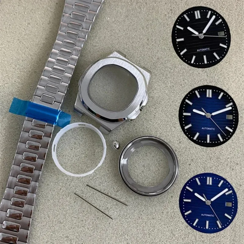 

New High Quality 41mm NH35 Sapphire Glass Watch Case Stainless Steel Case Strap Dial Pointers Kit for NH35 NH36 Movement NEW DIY