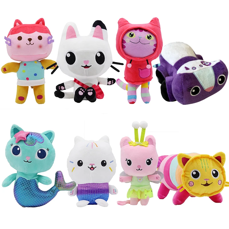 Gabby Dollhouse Push Toy Mer cat DJ Cathip Catrat Pillow Cat Stuffed Animals Car Cat Anime Cartoon Dolls Kids Birthday Gifts