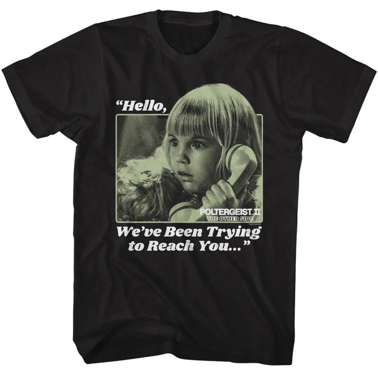 Poltergeist Trying To Reach You Black T Shirt vintage Washed streetwear Slightly fashion Versatile Casual Stylish Comfortable