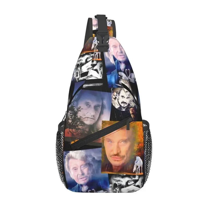 

Cool French Singer Rock Music Johnny Hallyday Sling Bag for Travel Hiking Men's Crossbody Chest Backpack Shoulder Daypack