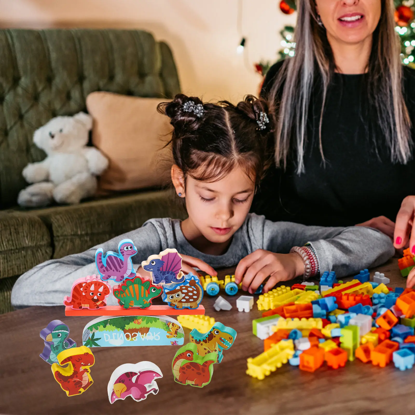 

1 набор деревянных развивающих игрушек для детей: блоки для складывания, развитие мелкой моторики, деревянные кубики