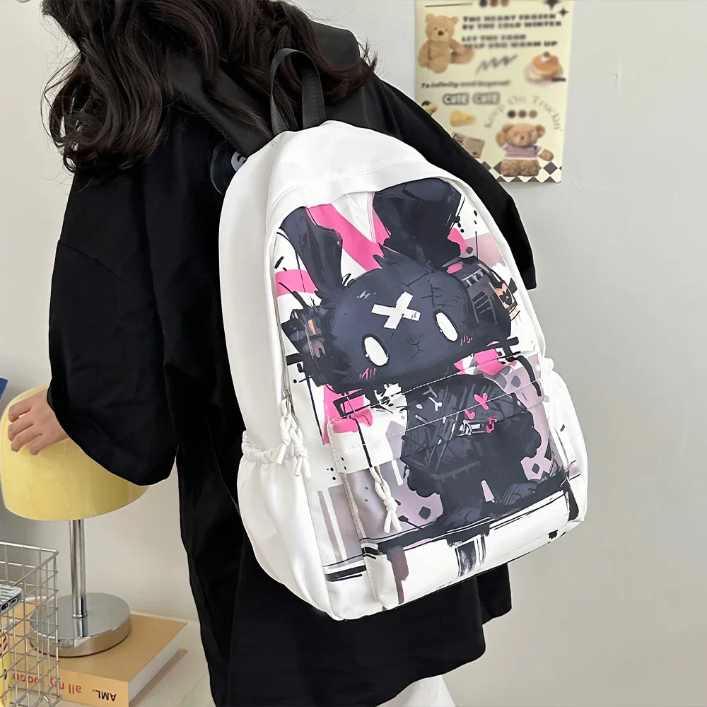 

K style Harajuku simple fashion graffiti large capacity backpack lightweight multi-functional printing fashion brand schoolbag