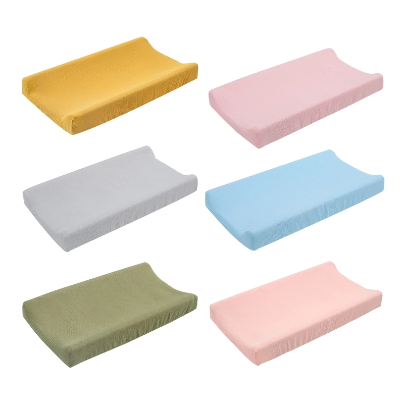 67JC Solid Color Baby Diaper Changing Pad Detachable Change Cover Removable Muslin Cover for Infant Toddler Bed