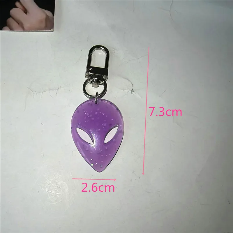 Gothic Punk Style Alien Pendant Keychain Small Gift Face Pendant