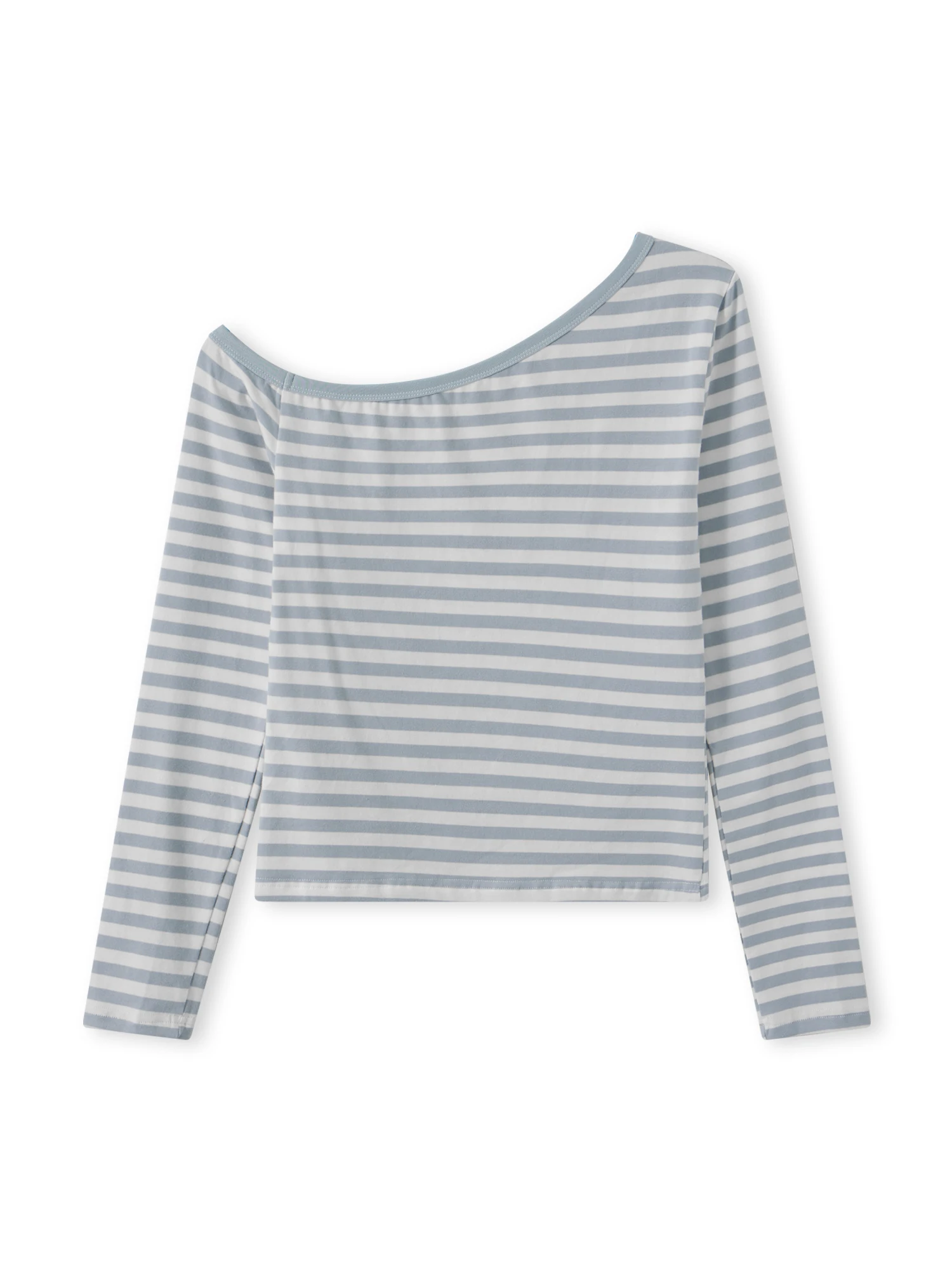 Women s Long Sleeve Striped T-shirt with Off-Shoulder Design  Fit Fall Top for Streetwear Fashionistas